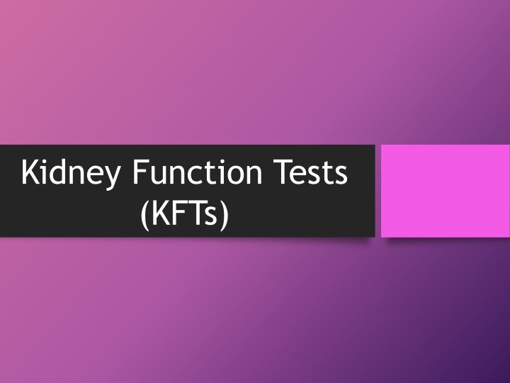 kidney function tests kfts