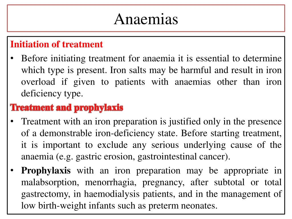 anaemias