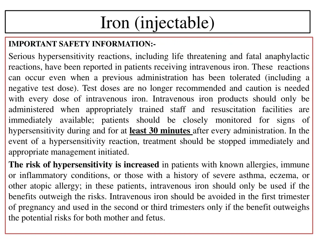 iron injectable