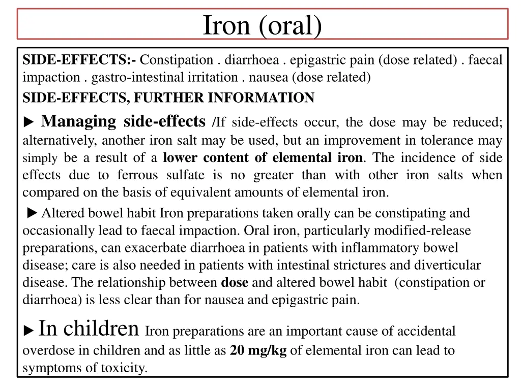 iron oral