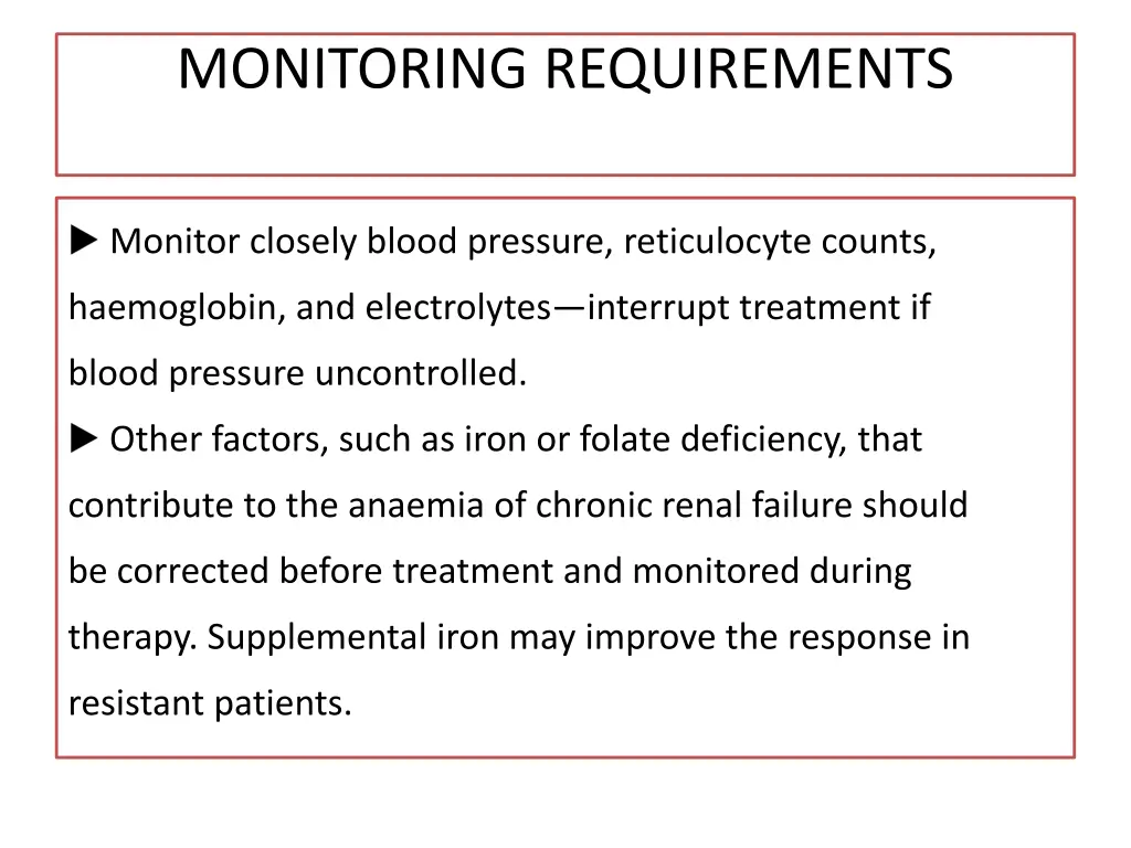 monitoring requirements