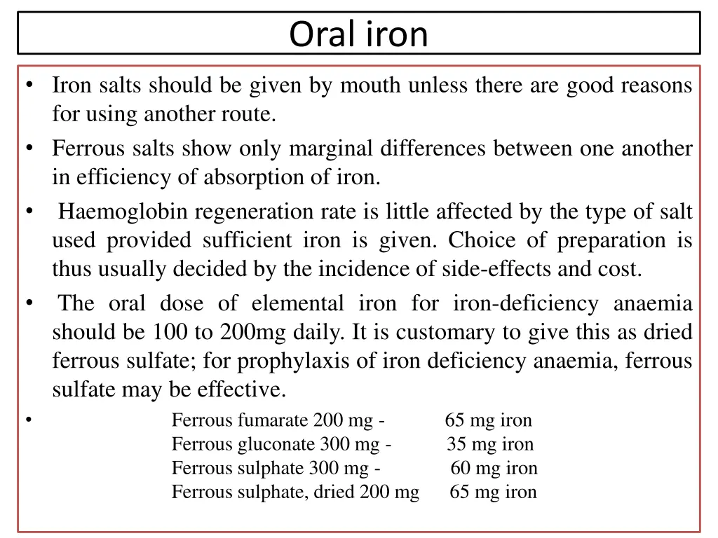 oral iron