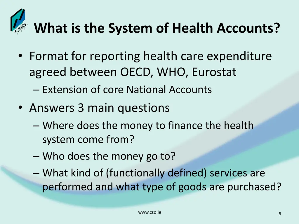what is the system of health accounts