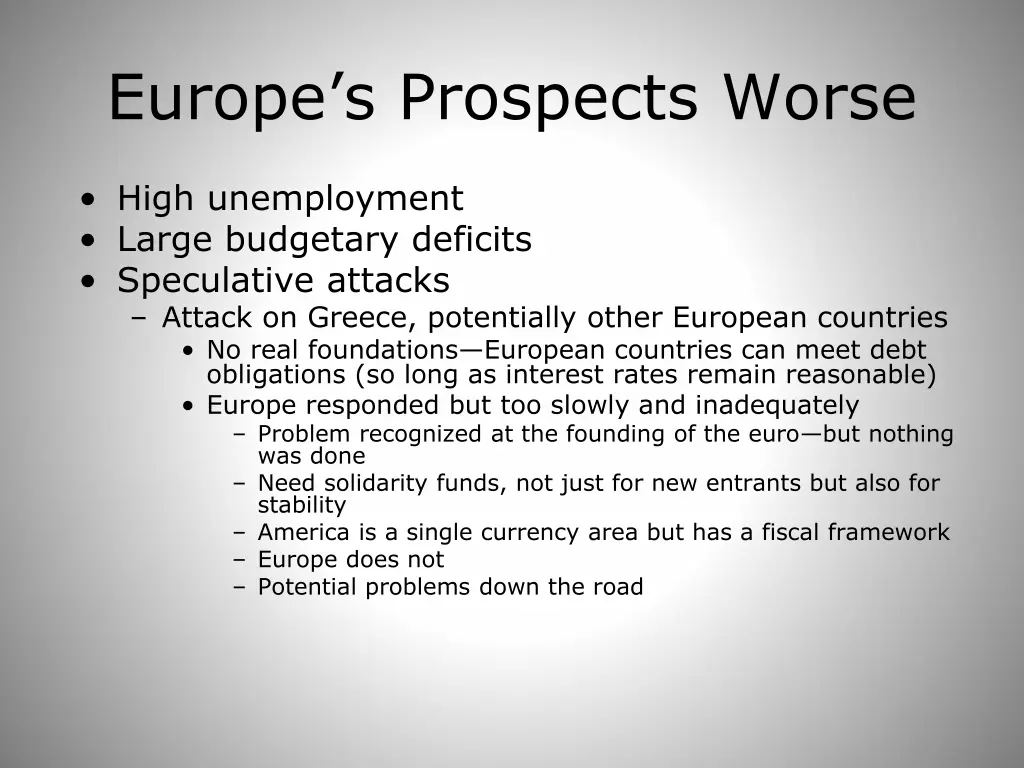 europe s prospects worse