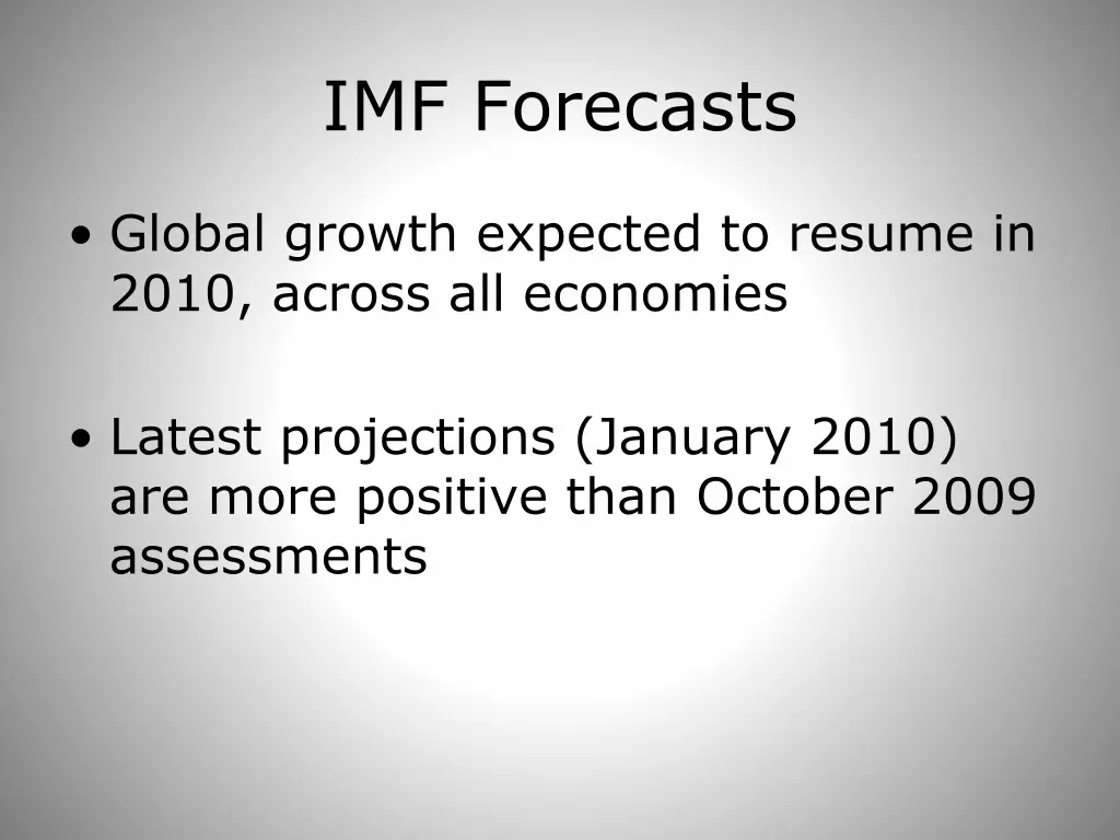 imf forecasts
