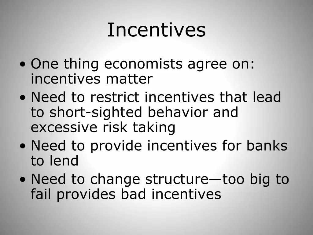 incentives
