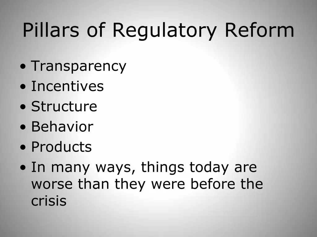 pillars of regulatory reform