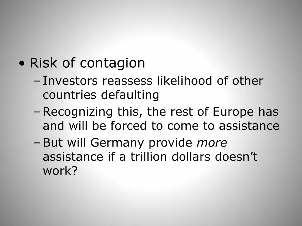 risk of contagion investors reassess likelihood