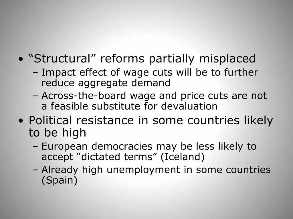 structural reforms partially misplaced impact