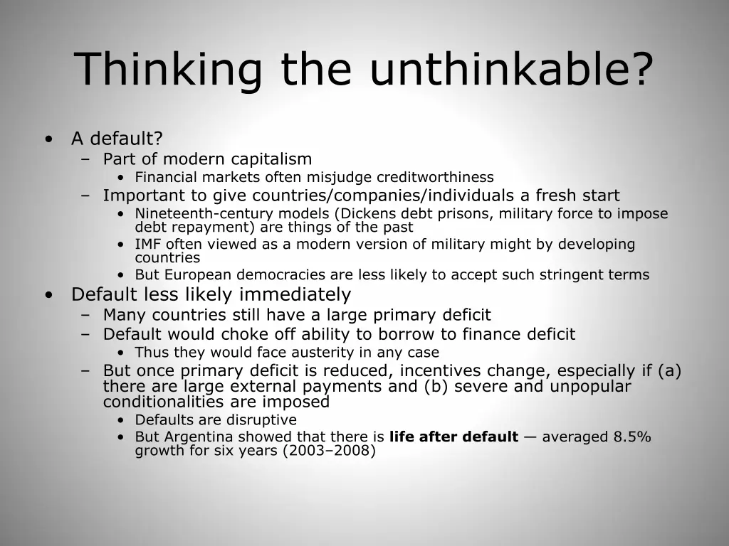 thinking the unthinkable