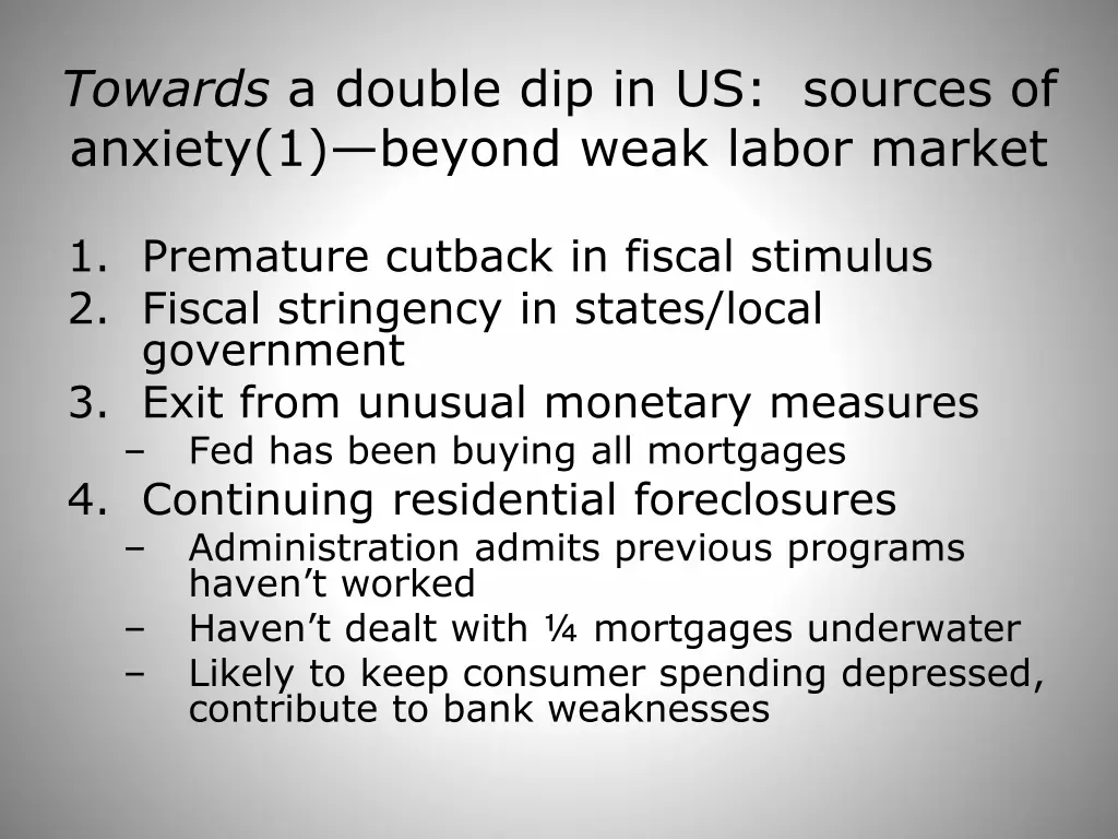 towards a double dip in us sources of anxiety