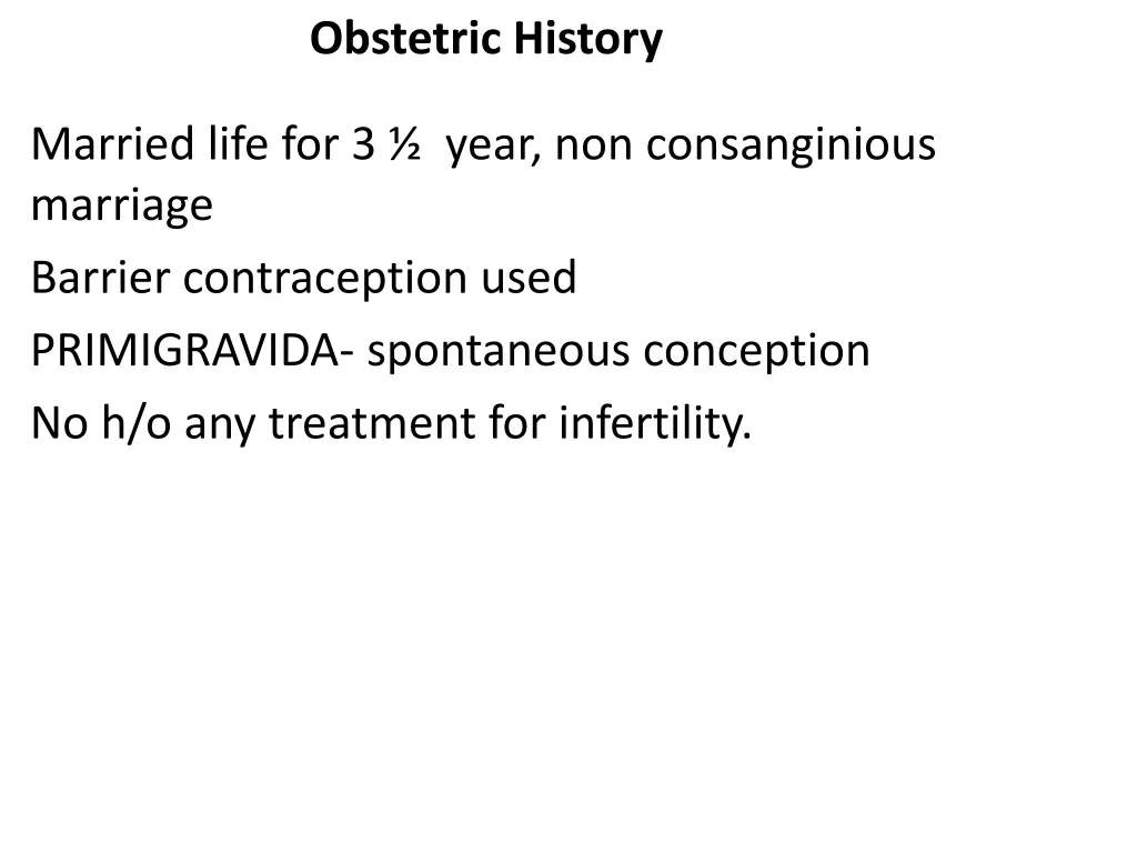 obstetric history