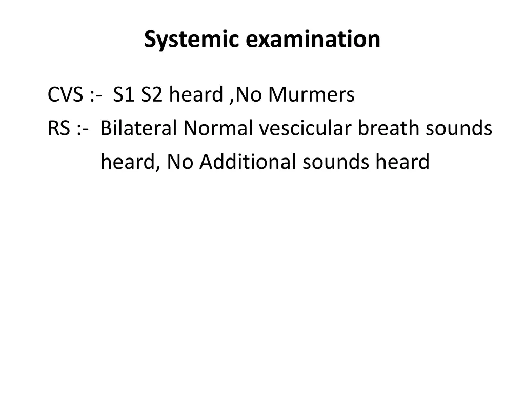 systemic examination