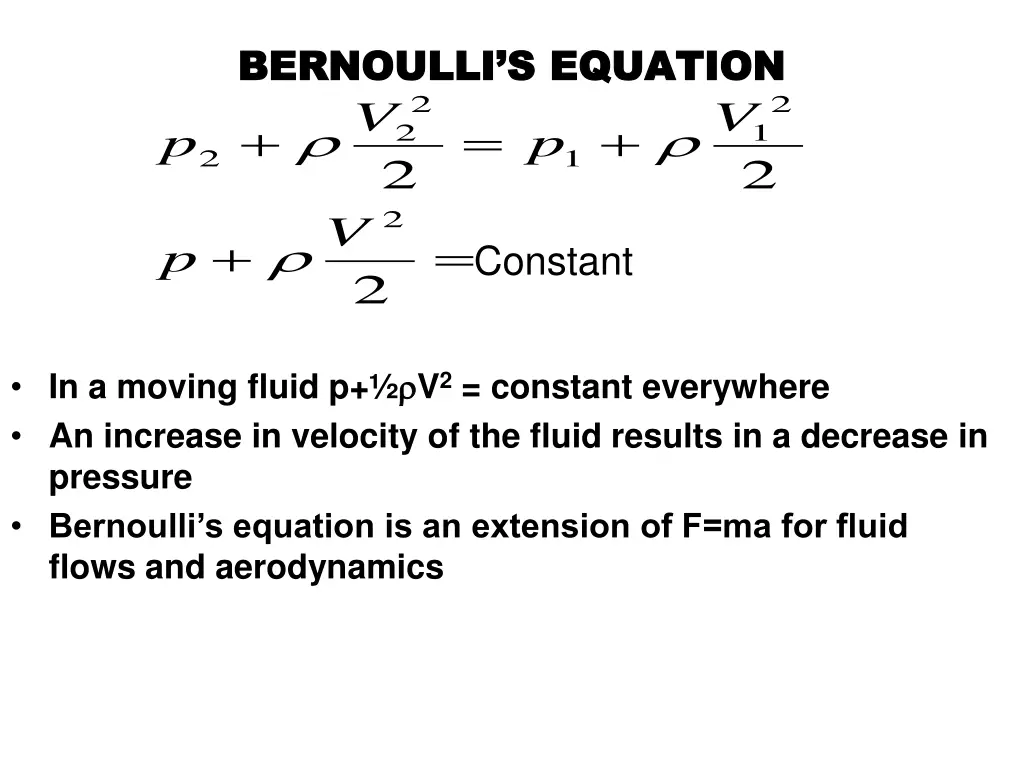 bernoulli s equation bernoulli s equation