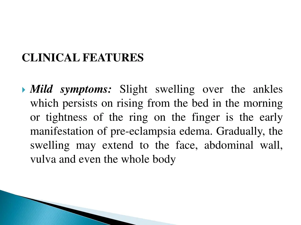 clinical features