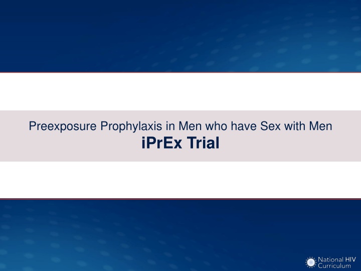 preexposure prophylaxis in men who have sex with