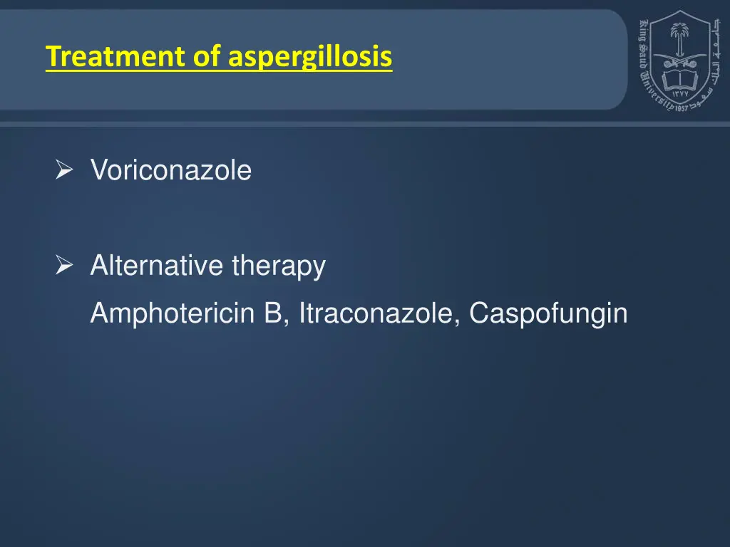 treatment of aspergillosis