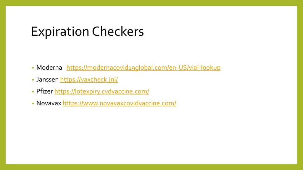 expiration checkers
