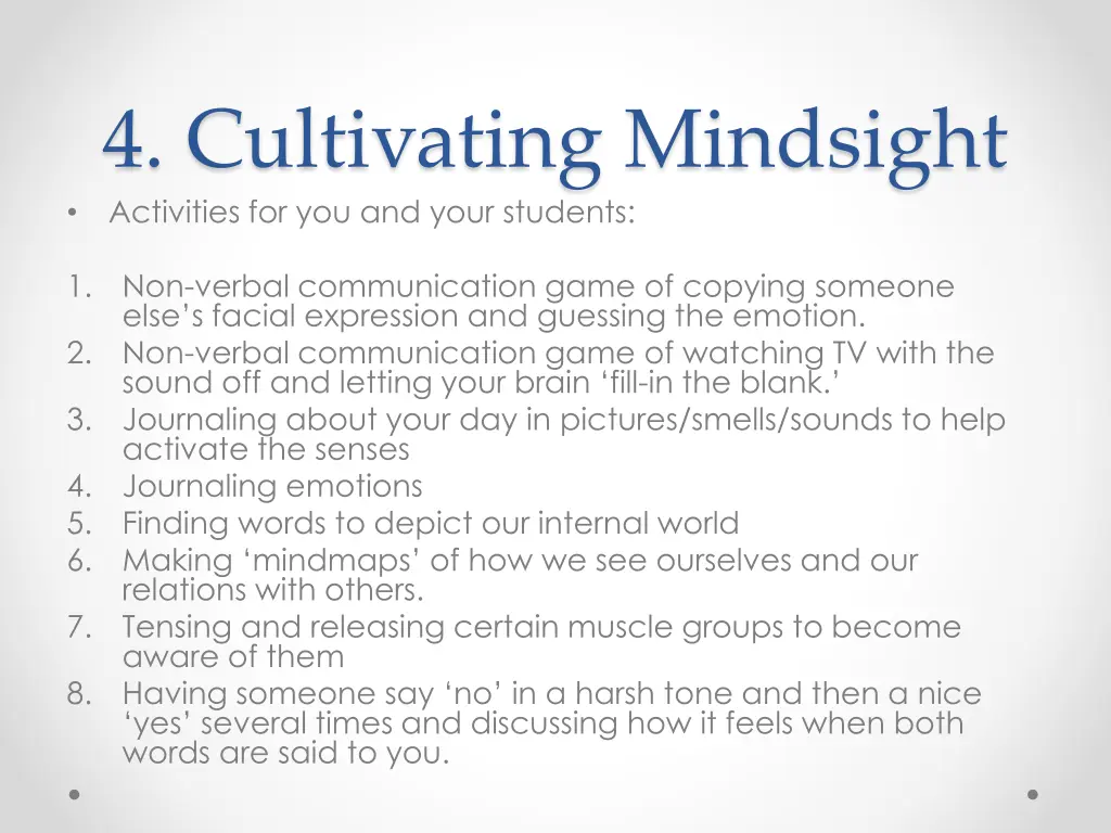 4 cultivating mindsight activities