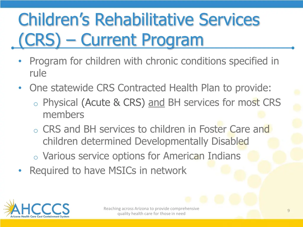 children s rehabilitative services crs current