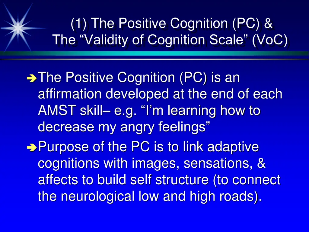 1 the positive cognition pc the validity
