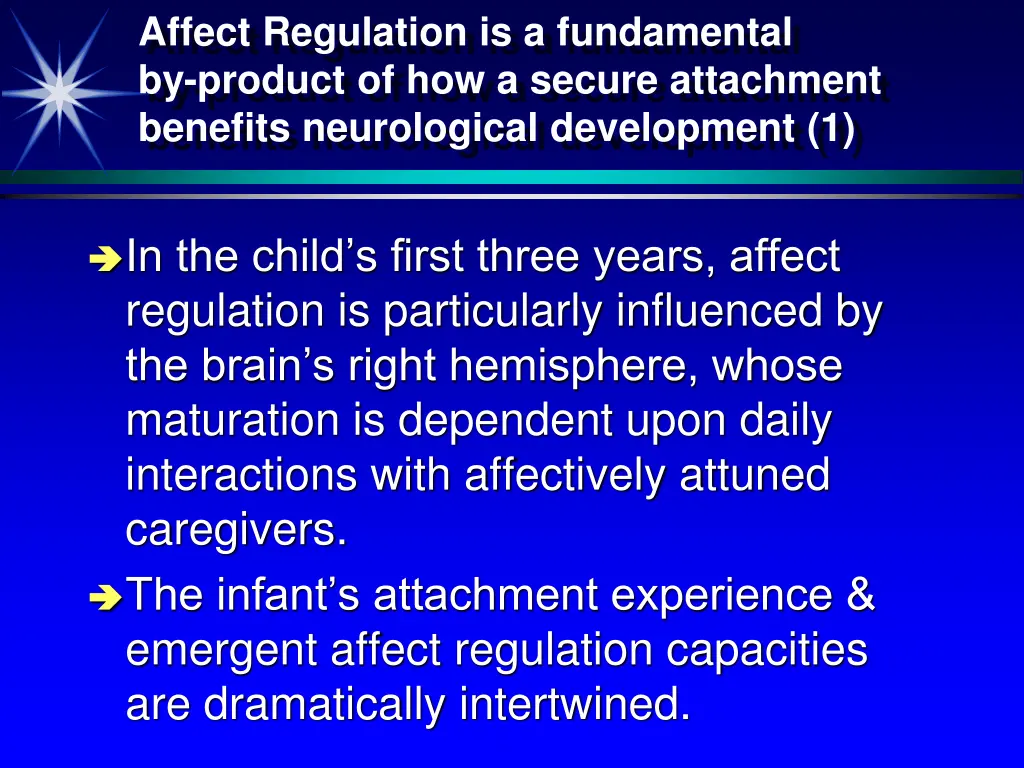 affect regulation is a fundamental by product