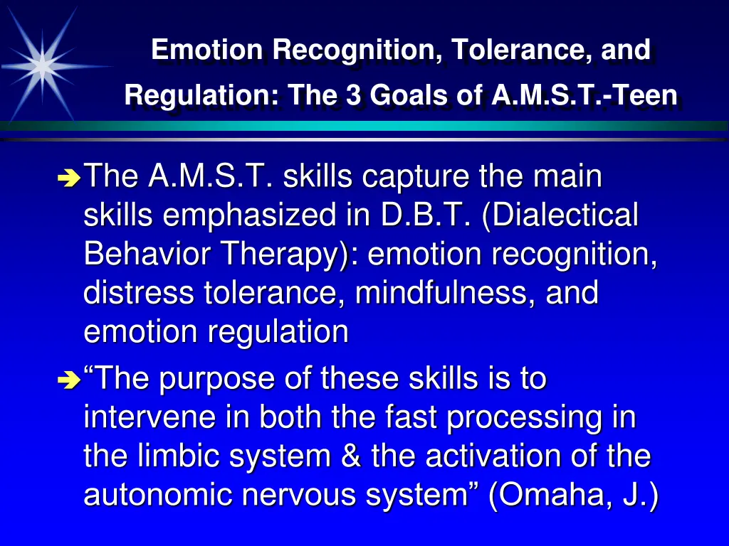 emotion recognition tolerance and regulation