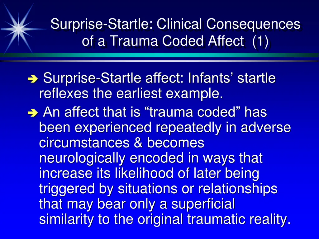 surprise startle clinical consequences