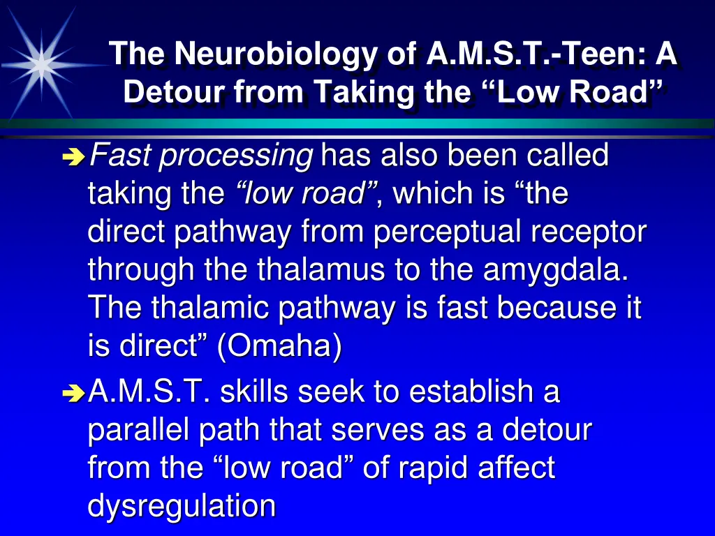 the neurobiology of a m s t teen a detour from