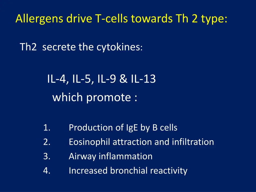 allergens drive t cells towards th 2 type