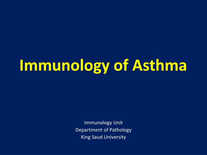 immunology of asthma