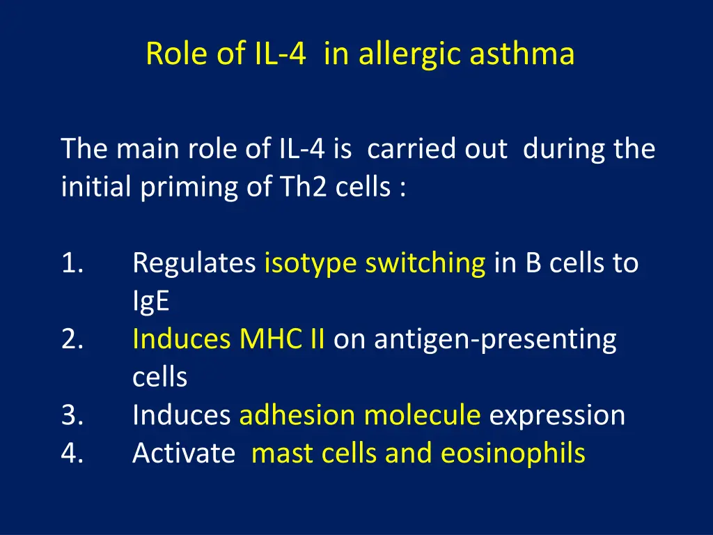role of il 4 in allergic asthma