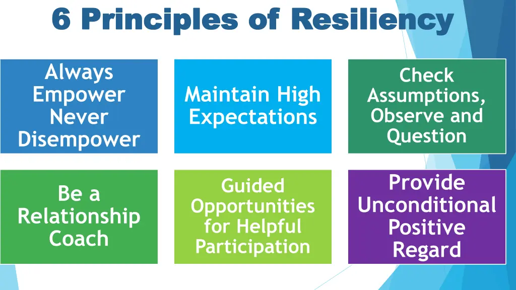 6 principles of resiliency 6 principles