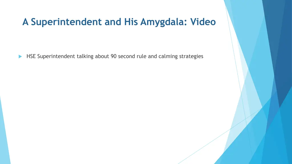 a superintendent and his amygdala video