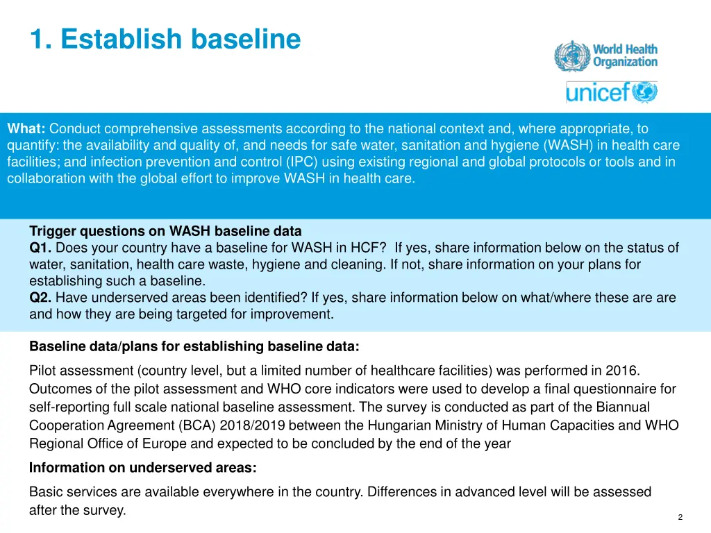 1 establish baseline