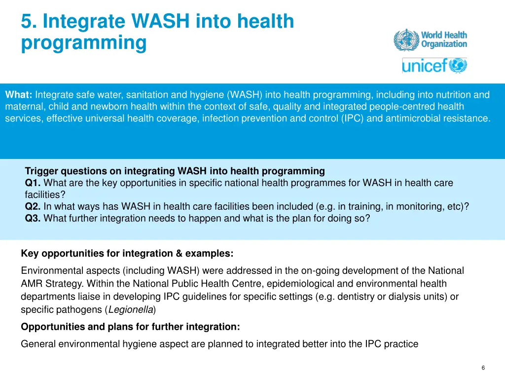 5 integrate wash into health programming