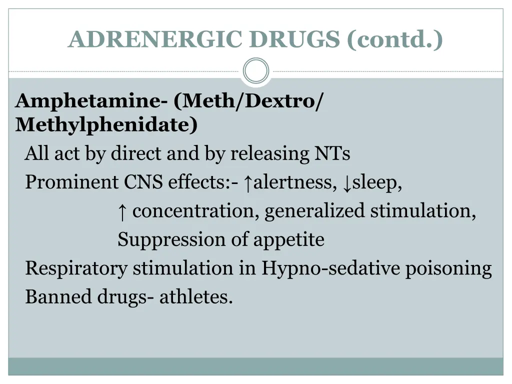 adrenergic drugs contd 1