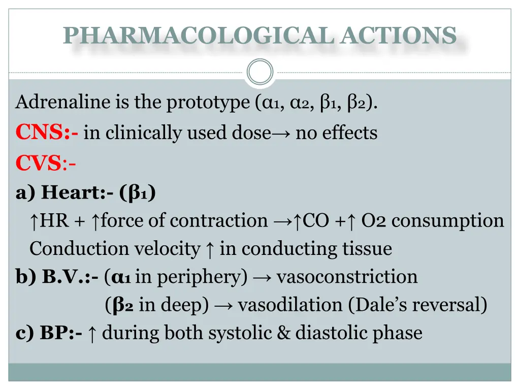 pharmacological actions