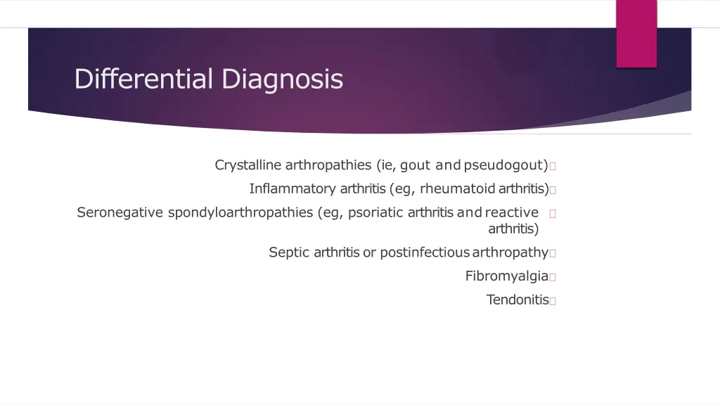 differential diagnosis