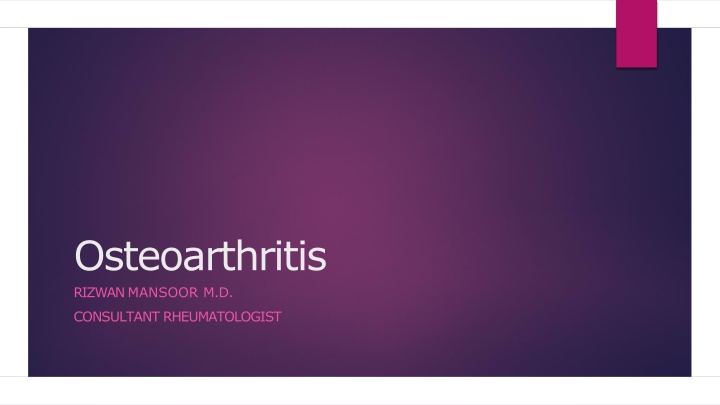 osteoarthritis rizwan mansoor m d