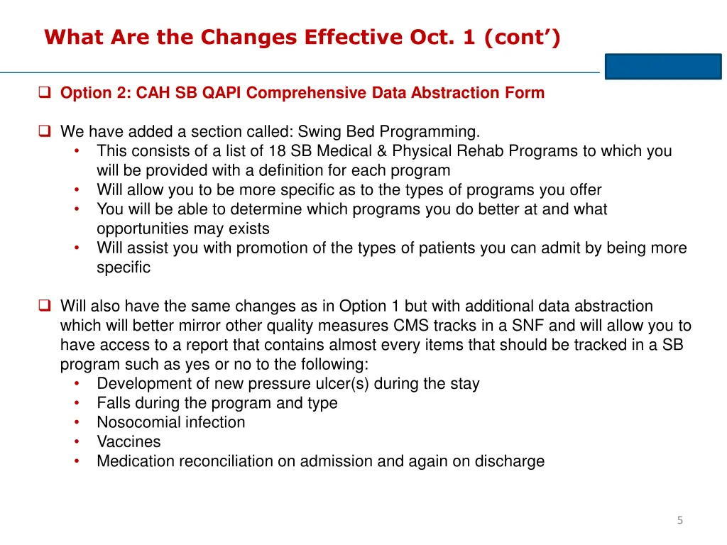 what are the changes effective oct 1 cont