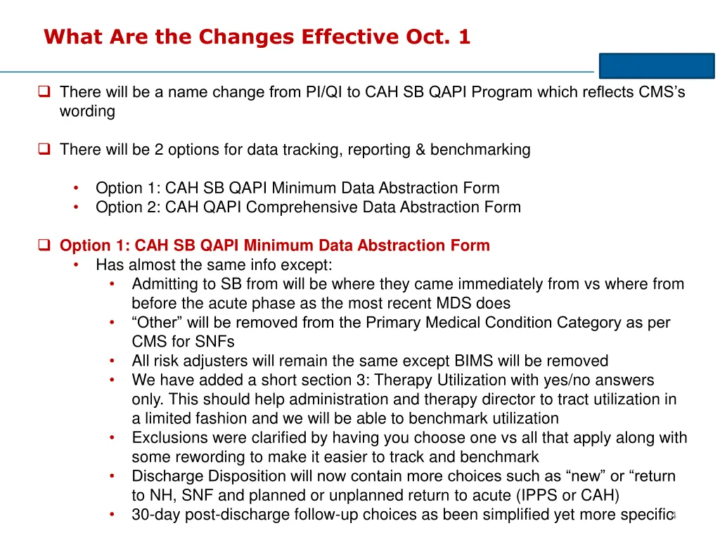 what are the changes effective oct 1