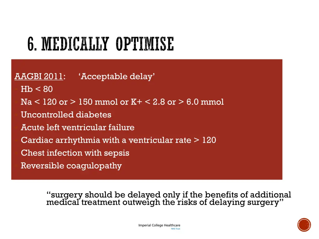 6 medically optimise 1