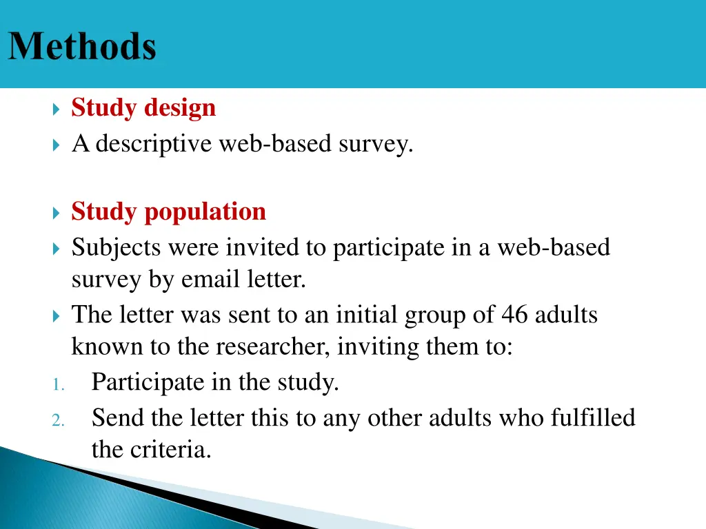 study design a descriptive web based survey