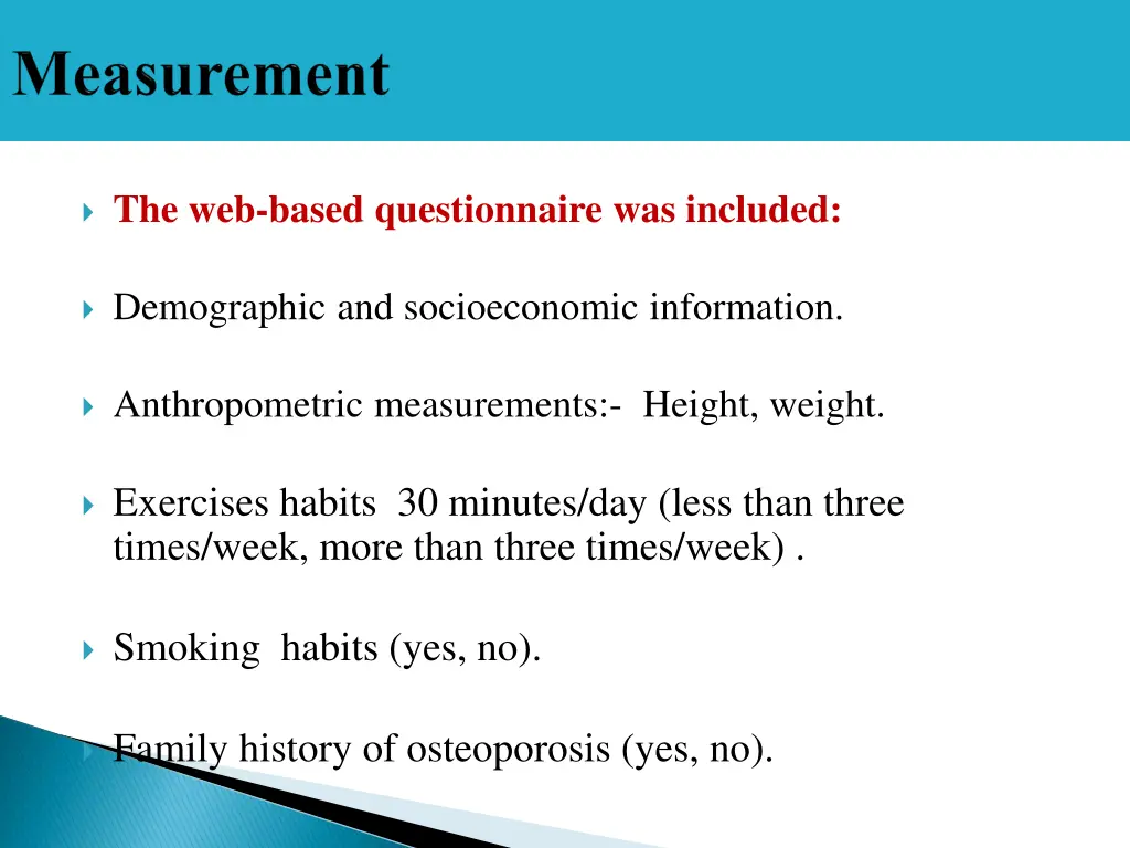 the web based questionnaire was included