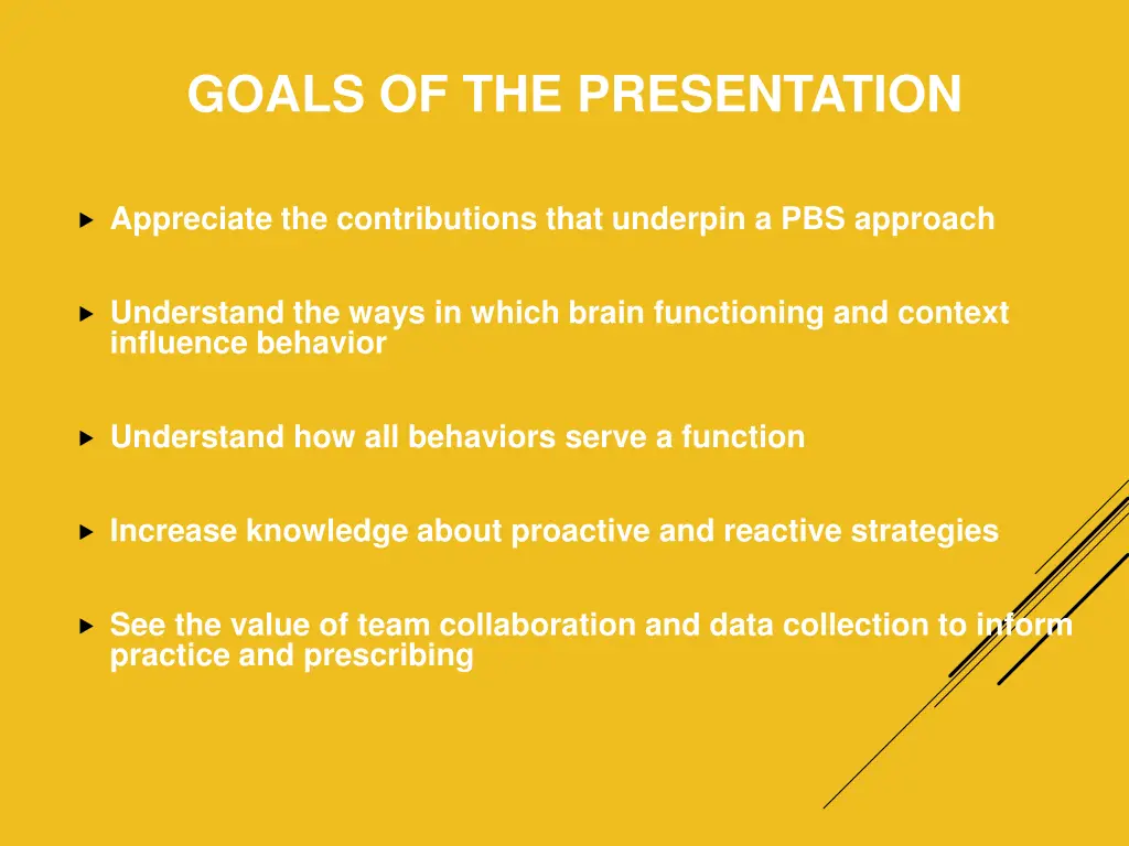 goals of the presentation