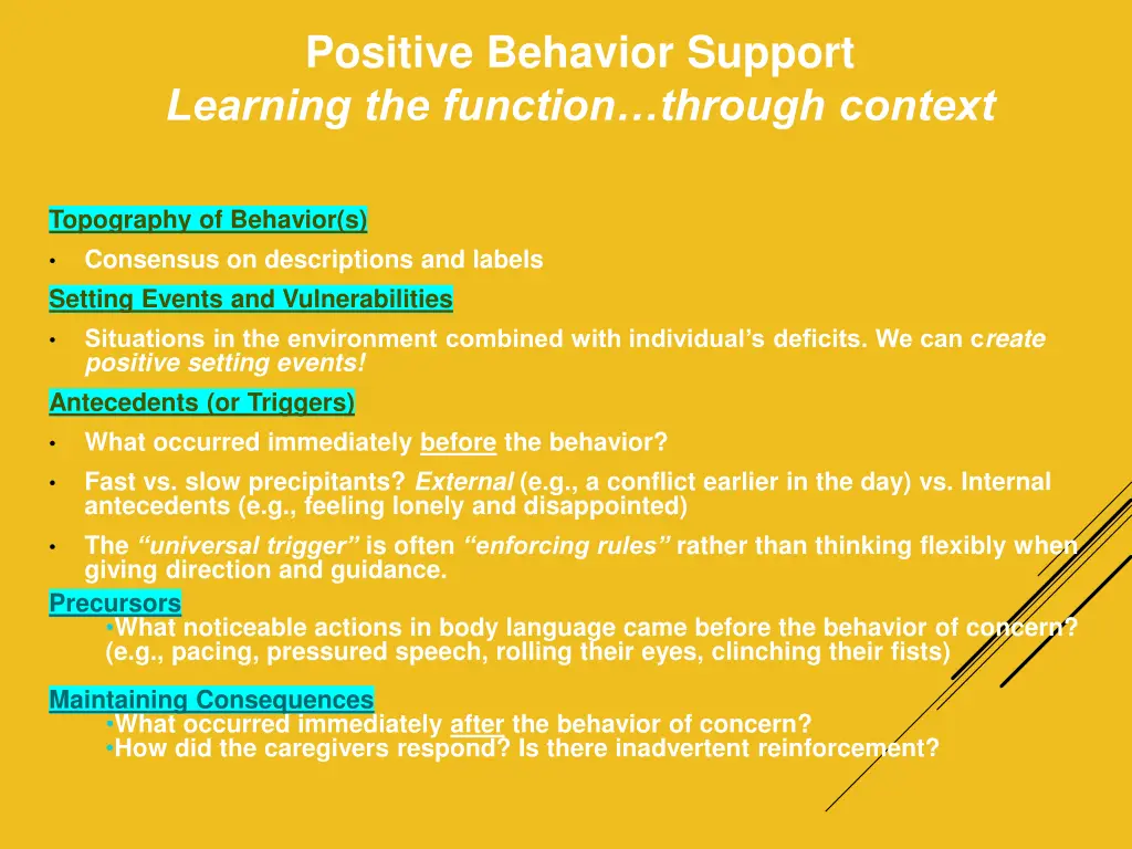 positive behavior support learning the function