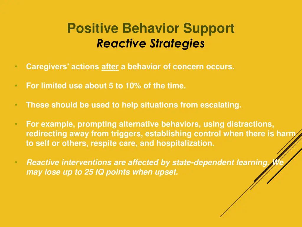 positive behavior support reactive strategies