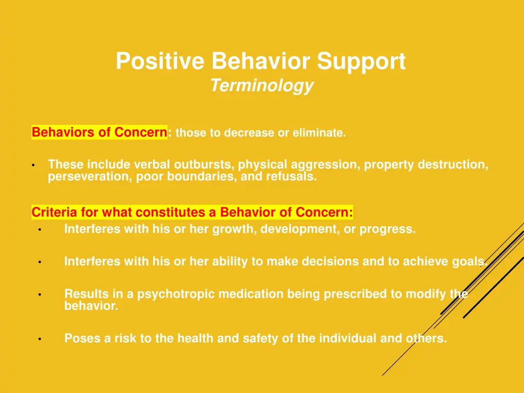 positive behavior support terminology 1