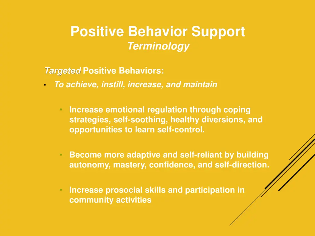positive behavior support terminology